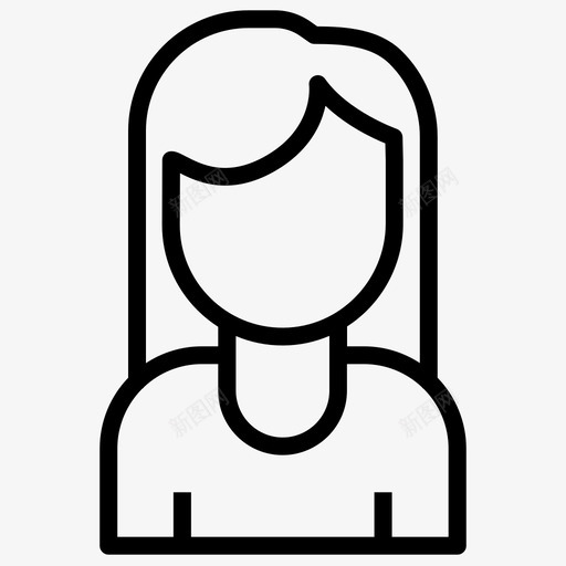 头像女性个人资料图标svg_新图网 https://ixintu.com 个人资料 头像 女性 用户