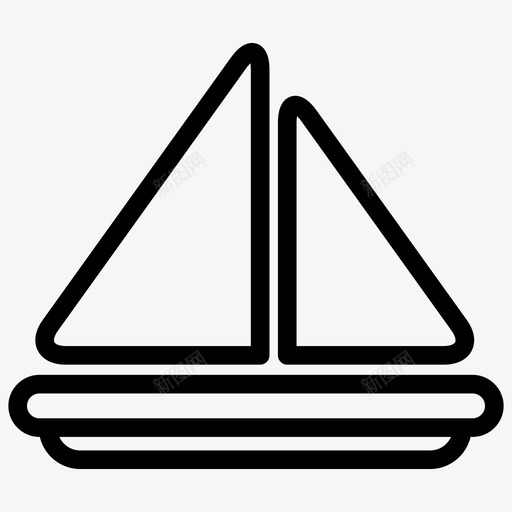 帆船航海船图标svg_新图网 https://ixintu.com 帆船 旅行 海滩 航海 船