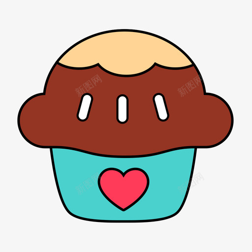 Cupcakesvg_新图网 https://ixintu.com Cupcake 填充 扁平 多色 简约 可爱 圆润