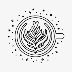 咖啡食品拿铁艺术咖啡浓缩咖啡图标高清图片
