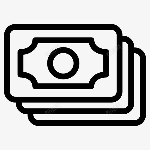 现金货币美元图标svg_新图网 https://ixintu.com 现金 纸币 美元 货币