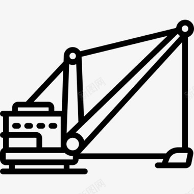 直线牵引车工程机械图标图标