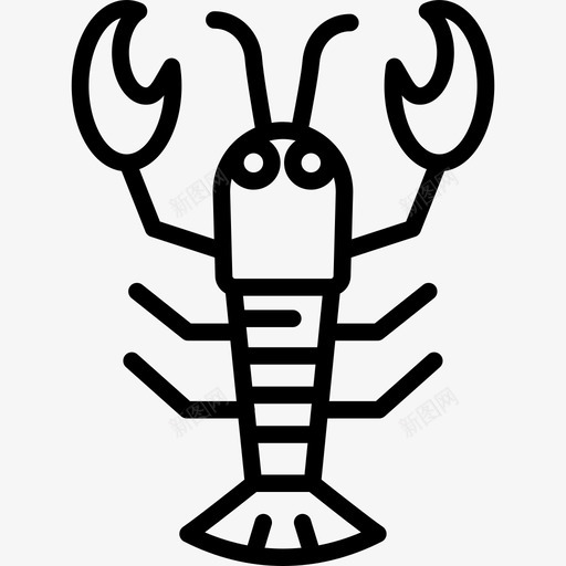 龙虾动物在海里图标svg_新图网 https://ixintu.com 动物 在海里 龙虾