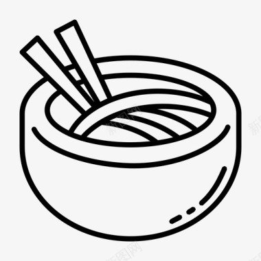 面条碗筷子图标图标