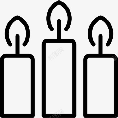 三支蜡烛基督教图标图标