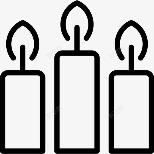 三支蜡烛基督教图标svg_新图网 https://ixintu.com 三支蜡烛 基督教