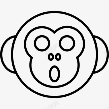 猴子表情符号震惊图标图标