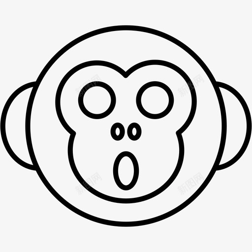 猴子表情符号震惊图标svg_新图网 https://ixintu.com 哇 猴子 猴子表情 表情符号 震惊
