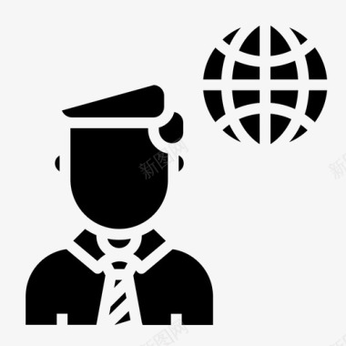 全球业务全球男性图标图标