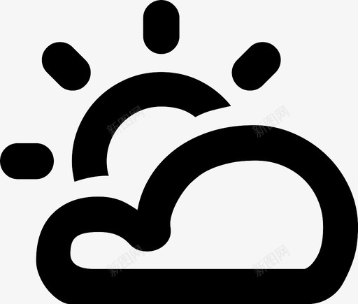 多云有覆盖预报图标svg_新图网 https://ixintu.com 多云 天气 局部 有覆盖 预报