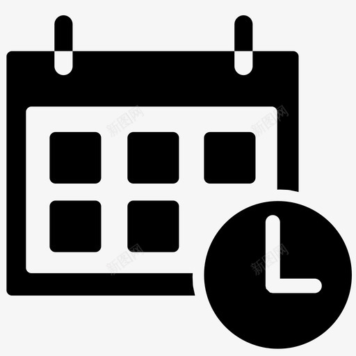 时间约会日历图标svg_新图网 https://ixintu.com 手表 日历 日期 时钟 时间 约会