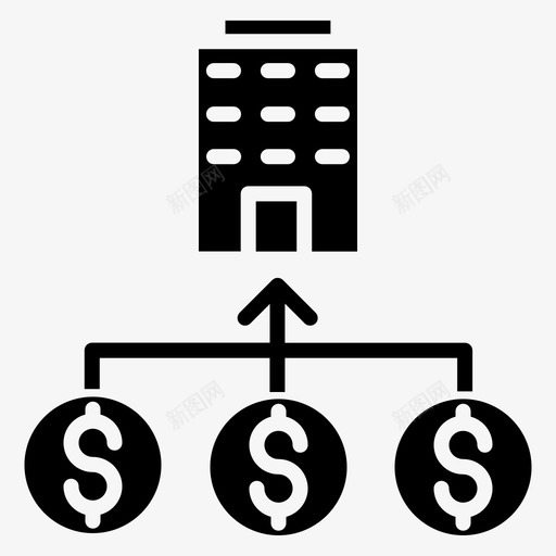 商业资产建筑美元图标svg_新图网 https://ixintu.com 价值 利润 商业资产 建筑 美元