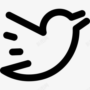 Twitter徽标社交网站线性图标图标