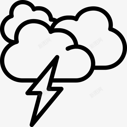 雷雨云预报图标svg_新图网 https://ixintu.com 云 天气 美丽的天气第一卷概述 雨 雷雨 预报