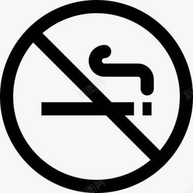 禁止吸烟机场标志直线图标图标
