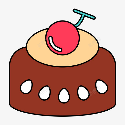 Cakesvg_新图网 https://ixintu.com Cake 填充 扁平 多色 简约 可爱 圆润