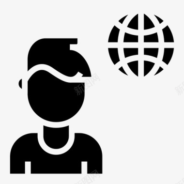 全球业务全球男性图标图标