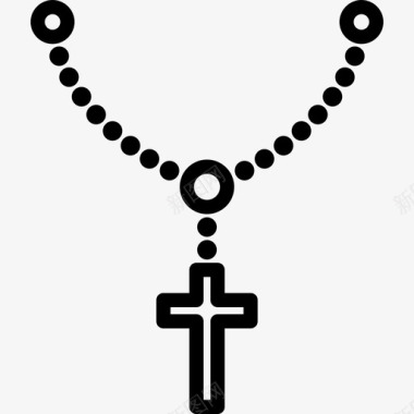 祈祷的念珠形状基督教图标图标