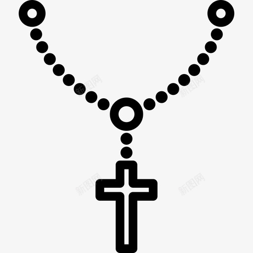 祈祷的念珠形状基督教图标svg_新图网 https://ixintu.com 基督教 形状 祈祷的念珠