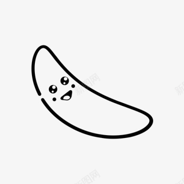 香蕉可爱水果微笑图标图标