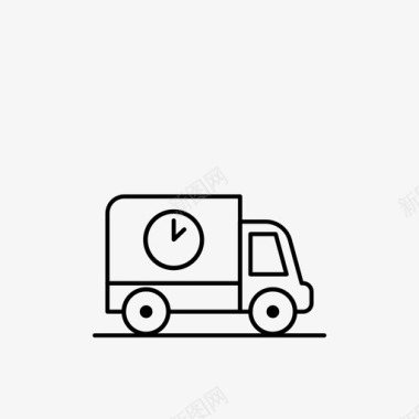 送货车准时送货电子商务图标图标