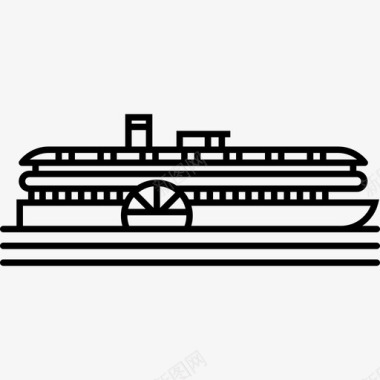 机动船运输水图标图标