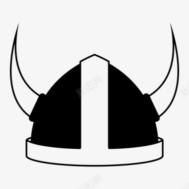 维京人头盔盔甲中世纪图标图标