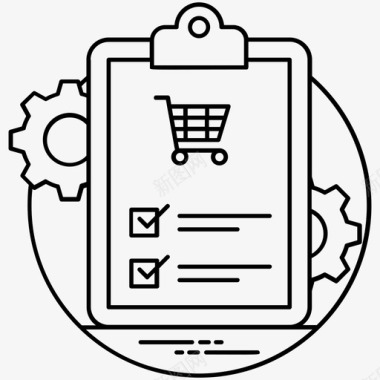订单管理网上购物在线商务图标图标