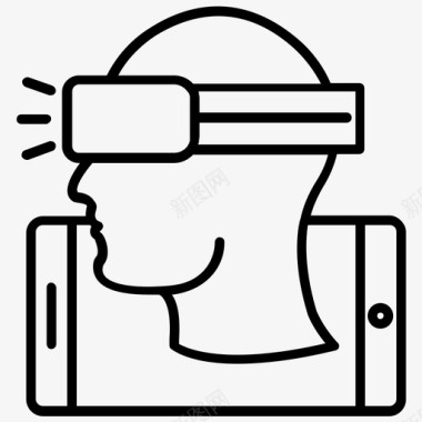 虚拟现实应用头戴式设备虚拟现实图标图标
