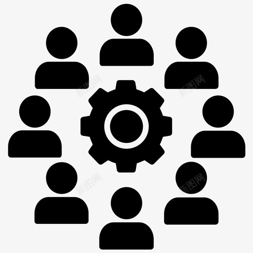 团队管理团队合作企业管理实心图标svg_新图网 https://ixintu.com 企业管理实心图标 团队合作 团队管理