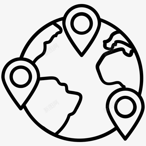 全球位置地理位置全球定位系统图标svg_新图网 https://ixintu.com gps 全球位置 全球定位系统 卫星导航 卫星导航系统 地图和导航线图标 地理位置