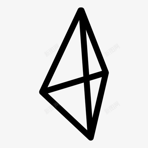 金字塔几何规则图标svg_新图网 https://ixintu.com 三角形 几何 实心 形状 规则 金字塔