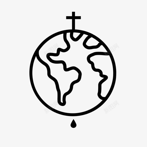世界血十字架图标svg_新图网 https://ixintu.com 世界 十字架 基督教偶像 得救 福音 血 马可