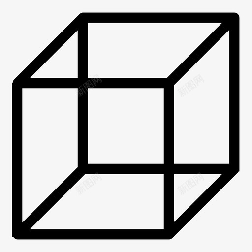 立方体几何规则图标svg_新图网 https://ixintu.com 几何 实心 形状 正方形 立方体 规则