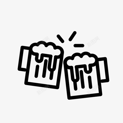 啤酒酒精干杯图标svg_新图网 https://ixintu.com 两杯 品脱 啤酒 干杯 快乐 电子商务 酒精