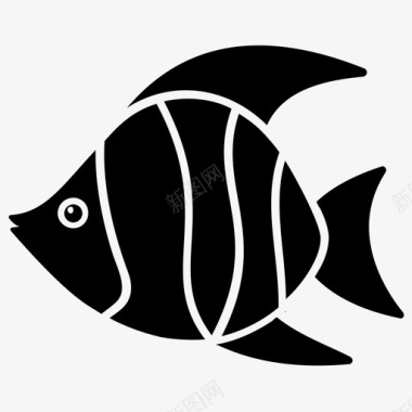 热带鱼淡水鱼鱼字形图标图标