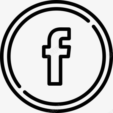 Facebook社交圈直线型图标图标