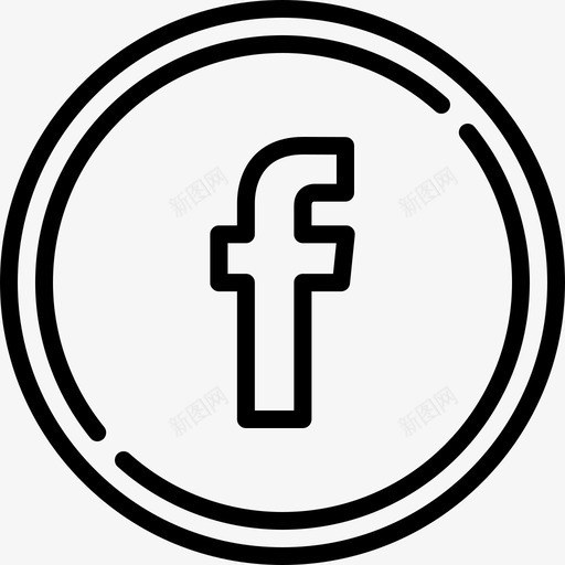 Facebook社交圈直线型图标svg_新图网 https://ixintu.com Facebook 直线型 社交圈