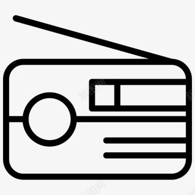 收音机媒体用户界面和移动设备图标图标
