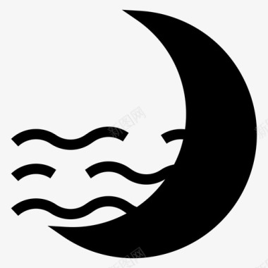 月亮空气气候夜晚图标图标