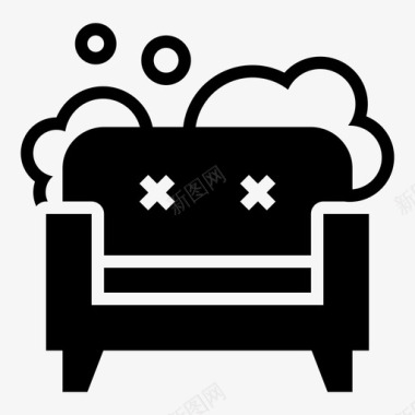 家具清洁扶手椅泡沫图标图标