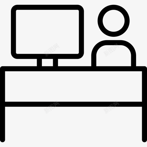 有桌子和显示器的人人商务精英图标svg_新图网 https://ixintu.com 人 商务精英 有桌子和显示器的人