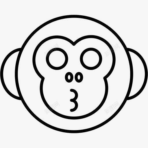 猴子表情亲吻图标svg_新图网 https://ixintu.com 亲吻 猴子 猴子表情 表情
