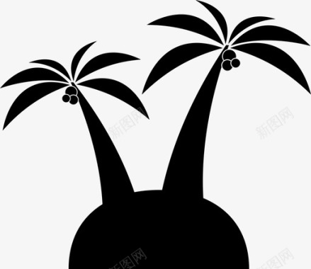 椰子树岛植物图标图标