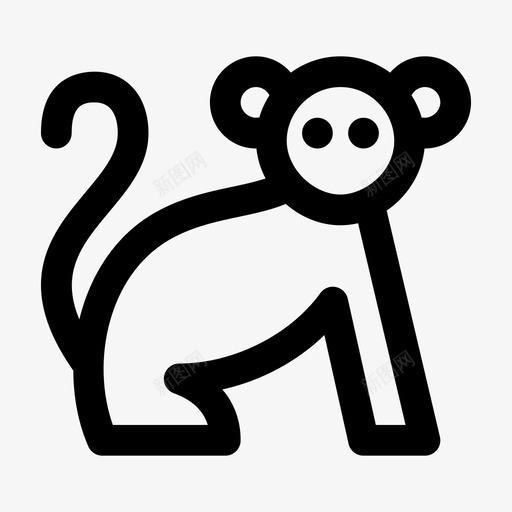 猴子动物猿图标svg_新图网 https://ixintu.com jumpicon动物粗体线 动物 灵长类 猴子 猿 黑猩猩