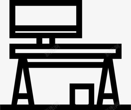 办公室书桌家具图标图标