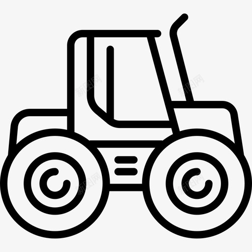 拖拉机工程机械直线式图标svg_新图网 https://ixintu.com 工程机械 拖拉机 直线式