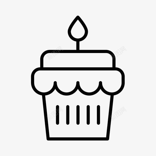 纸杯蛋糕生日甜点图标svg_新图网 https://ixintu.com 甜点 生日 糕点 纸杯蛋糕 食物