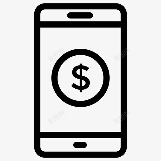 手机银行信用卡电子交易图标svg_新图网 https://ixintu.com 信用卡 创业和新业务线图标 在线支付 手机银行 电子交易 移动商务