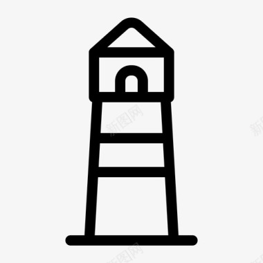 灯塔建筑和城市建筑图标图标